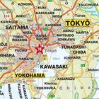 Texte: TŌKYŌ, YOKOHAMA, SAITAMA, KAWASAKI, CHIBA. 
Karte zeigt Städte und Autobahnen um Tokio.
