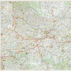 "Oberösterreich, Niederösterreich, Wien" - eine detaillierte Straßenkarte mit markierten Routen und Städten, Marco Polo Logo.