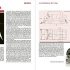 Texte: 

Links: „DIE GESCHICHTE“; „Der Morgenthau-Plan stand Pate“; „Diplom-Ingenieur Albert Friedrich (1902-1961)“.

Rechts: „ALLE MODELLE SEIT 1946“; „Mercedes-Benz Ackerschlepper Typ OE“.

Links ist ein Text über die Geschichte des Unimogs, begleitet von einem Foto eines Mannes. Rechts eine technische Zeichnung und Foto eines Traktors.