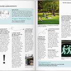 Texte: Direkt ankommen, Fragen? Wünsche? Ideen?, Anita Ericson, ANKUNFT, EINTAUCHEN, ÜBERBLICK, AUFATMEN.

Illustration:
Links ist ein Porträt, rechts Menschen im Park und ein Ampelmännchen.