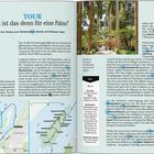 TOUR: Was ist das denn für eine Palme? Mit der Feluke zum Botanischen Garten auf Kitchener Island. Infos: Start/Ziel - Corniche in Assuan, Dauer - ca. 2 Std. Im Text sind Hinweise zu verschiedenen Palmenarten, ihrer Herkunft und Besonderheiten sowie eine Einladung zum Besuch des botanischen Gartens beschrieben. Eine Abbildung zeigt Palmen und Besucher. Karten auf der linken Seite zeigen Routen auf dem Nil und die Lage von Kitchener Island.