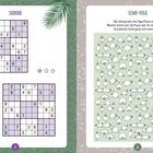 Links: "SUDOKU" über zwei Rätseln. Rechts: "SCHAF-YOGA", Schafe in verschiedenen Yoga-Posen auf grünem Hintergrund.