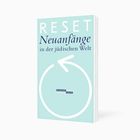 "RESET: Neuanfänge in der jüdischen Welt" steht auf einem hellblauen Buchcover mit Pfeilsymbol.