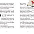 Seiten 36 und 37 aus einem Buch. Enthält Text und zwei Illustrationen von Pferden.