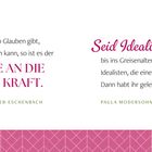 Zwei Zitate von Marie von Ebner-Eschenbach und Paula Modersohn-Becker, dekorativ mit Rosen und Blattmustern.