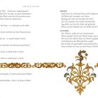 Erster Akt, erste Szene. Dialogtexte von Hermia, Helena und Lysander. Goldene Verzierungen in der Mitte. Seitenzahlen 18 und 19.