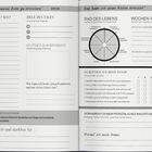 Planer mit Zeiteinteilungen, Zielen des Tages, Glaubenssatz, Wochenreflexion, Lebensrad und persönlichem Wachstum.