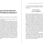 Text: "Wie kann ich den Wunsch nach Perfektion loslassen?"

Eine zweispaltige Textseite mit einer Überschrift und Absätzen über Perfektionismus.