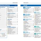 Inhaltsverzeichnis mit Themen: "Reisevorbereitung und Planung", "Pueblos Jóvenes", "Tier- und Pflanzenwelt", Symbole für Exkurse, Facebook.