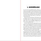 Kapitelüberschrift: "I. SOMMERLOCH"  
Text handelt von einer fliegenden Beobachterin über einer Stadt. Seitenzahl 11.