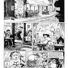 Frau rennt wütend aus Café "Chez Nénette", Leute sitzen draußen, sprechen: "Sag mal, geht’s noch?!", "Was für ein Idiot!".