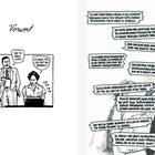 Vorwort: "Bist du bereit, Lotte?" "Ja! Bereit für 'Die Welt von Gestern'!" Tippen. Links Illustration: Mann und Frau mit Schreibmaschine. Rechts: Text über Erinnerungen und Vergänglichkeit, Bett im Hintergrund.