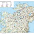 Karte von Irland: Städte, Straßen und Gewässer. Textausschnitt oben: "IRLAND 1:350 000".