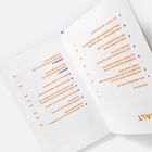 „INHALT“ in Orange. Fortlaufende Nummern, Themen und Seitenzahlen im Buch. Helle, schlichte Gestaltung.