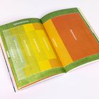 Text: "OFFENSIVSPIEL, TORMANN, AKTIVE UNTERSTÜTZUNG, BALLZIRKULATION, DURCHSPIELEN, HINEINSPIELEN, ANSPIELEN, ÜBERSPIELEN."  
Bunte Fußballfeld-Grafik in einem Buch.