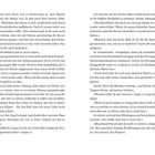 Seitenzahlen 8 und 9. Text über Beziehungen und Emotionen, konzentriert auf Dialog zwischen zwei Charakteren über Sterne und Gefühle.
