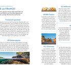 „VIVE LA FRANCE!“ steht im Zentrum. Auf beiden Seiten: Statistiken über Frankreich, darunter Nationalparks und Champagner.