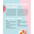 "DIE EINFACHSTEN SLUSHIS" und "DIE FUNKTIONEN" sind die Hauptüberschriften. Beschreibungen zu Funktionen wie Slush, Milkshake und Frappé.
