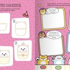 "KOMM, WIR BACKEN!" Folge dieser Anleitung zum Zeichnen eines Törtchens. Illustration von niedlichen Tierfiguren und Törtchen.