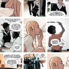 Comic mit mehreren Panels. Eine Frau raucht auf einem Bett. Personen sprechen über alltägliche Themen. Ein Mann fährt einen LKW.