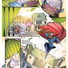 "Sanctum Sanctorum. Wohnsitz von Dr. Strange, dem Obersten Zauberer." Illustrationen eines Hais und Dr. Strange.