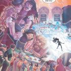 "Heute", "Brrrrrr" und "Zungenspitze, Zähne, Lippen" sind die Texte. Illustration mit Superhelden in dynamischer Szene.