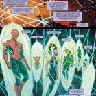 Comicseite mit schwebenden Figuren in Kristallen: Anführer, Joker, Revoluzzerin, Waffe, Künstler, Waisenkind. Erzählerin wählt Team.