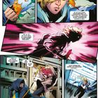 Comic mit farbigen Illustrationen. Text beschreibt Gedanken und Dialoge, Action-Szenen mit dynamischen Figuren.