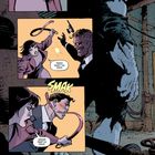 "Wieso?", "Wieso sagst du das?", "Warum tust du das?", "SMAK." Comic-Szenen: Person mit Gürtel konfrontiert Monster.