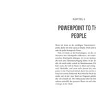 Kapitel 4: Powerpoint to the People. Text über Präsentationen im Büro, Schriftgrößen und Ablenkung vom Inhalt. Seite 87.