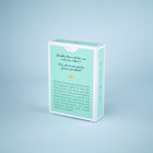 Vorderseite mit Fragen: "Worüber kannst du nur mit mir reden?" und "Was ist unsere größte Gemeinsamkeit?" Darunter gelber Herz-Clipart. Verpackungsfarbe ist mintgrün.