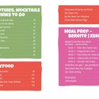 Smoothies, Mocktails und Drinks to Go; Partyfood; Meal Prep – Bereite dein Essen vor. Farbig gestaltete Kategorienlisten.