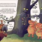 Ordensverleihung bei Enni und Enno. Zwei Drachen tragen "R", Tiere jubeln. Bäume mit Gesichtern sprechen.