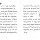 Seiten mit fortlaufender Erzählung und Illustrationen von zwei Vögeln und einem Schmetterling. Seitenzahlen 10 und 11.