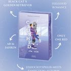 Text: BLACK CAT X GOLDEN RETRIEVER, FEELGOOD ROMANCE, AB 16 JAHREN, ONLY ONE BED, EISHOCKEYSPIELER MEETS FANFICTION-AUTORIN.  
Buchcover mit Eisläuferpaar.