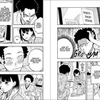 Ein Mann und eine Frau in einem Raum, sprechen über einen Auftritt. Er ist unzufrieden, sie lobt seinen Auftritt. Manga-Stil.