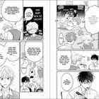 Ein Manga mit zwei jungen Männern, die über Organisation und Beobachtung sprechen. Szenen zeigen Essen und Schulaktivitäten.