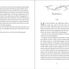 Links zwei Absätze mit Gedanken über Abschied. Rechts "Kapitel 1 Sam", beginnt mit "Mercy Falls, Minnesota" und beschreibt Erinnerungen.