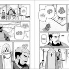 Komplex gestaltete Comic-Panels mit mittelalterlichen Kriegern, die strategische Gespräche führen.