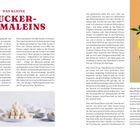 **DAS KLEINE ZUCKER-EINMALEINS**

Links sind mehrere Würfelzucker abgebildet. Rechts ist ein aufgeschnittener Grapefruit neben einem Zitronen- und Blaubeerstil.