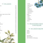 101 Pflanzen, Praxistipps fürs Gartenjahr, Pflanzen erkennen. Pflanzennamen und Seitenzahlen. Florale Illustrationen.