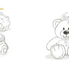 Text: "Erweckt diese Bilder gemeinsam zum Leben! Jedes Kind, das sich in diesem Buch einträgt, darf einen Teil ausmalen." Illustration: Ein fröhliches Kind in einem Spielzeugauto und ein Kind hinter einem großen Teddybär.