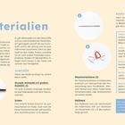 Text erläutert verschiedene Materialien zum Häkeln, wie Nadeln, Zubehör und Garnarten, z.B. Polyacryl und Wolle.