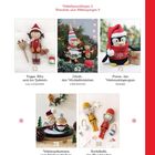 Titel: Häkelgrundlagen 4 Maschen und Abkürzungen 9.   
Bilder zeigen gehäkelte Figuren: Puppe Alix, Wichtelmädchen Lilith, Weihnachtspinguin Pierre, Weihnachtsmann und Weihnachtsfrau, Nussknacker Archibald.