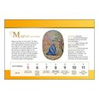 „Magnus von Füssen“, Kalender für September, Wochenübersicht 5.–11., gelber Hintergrund, Gemälde: betender Mann.