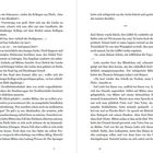 Zwei Textseiten: Diskussion über Stadtgrenzen, GPS, und humorvolle Handlung mit Charakteren wie Mütze und Karl-Dieter.