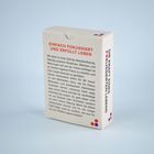 EINFACH FOKUSSIERT UND ERFÜLLT LEBEN. Text über Reizüberflutung, Fokus und Lebensgestaltung auf einer Verpackung.
