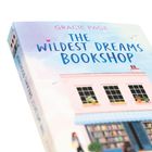Auf dem Buchcover steht "THE WILDEST DREAMS BOOKSHOP" von Gracie Page. Es zeigt eine rosa Buchhandlung.