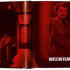 "Notes on Film Noir by Paul Schrader." Eine in Rot getauchte Szene mit einer Frau im Vordergrund und einem Mann im Hintergrund.