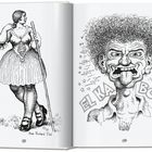 Auf der linken Seite steht "from Richard Dail", auf der rechten "EL KA BONK". Links eine Frau in historischem Kleid, rechts ein Gesicht mit weit aufgerissenen Augen und lockigem Haar.